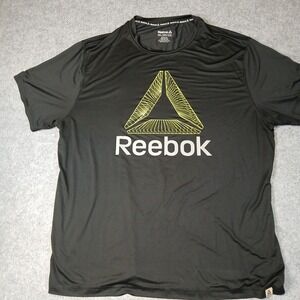 Reebok Graphic T-Shirt Mens‎ 3XL Black Recycled Polyester Spandex REM251TE11